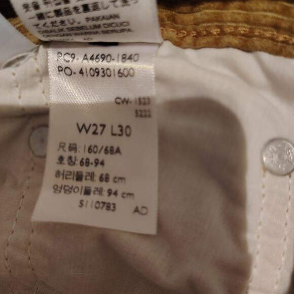Levi’s Middy Corduroy Pants size 27x30 tan - Picture 5 of 7
